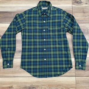 Burberry Green and Blue Casual Button Down Shirt….NEW, never worn!